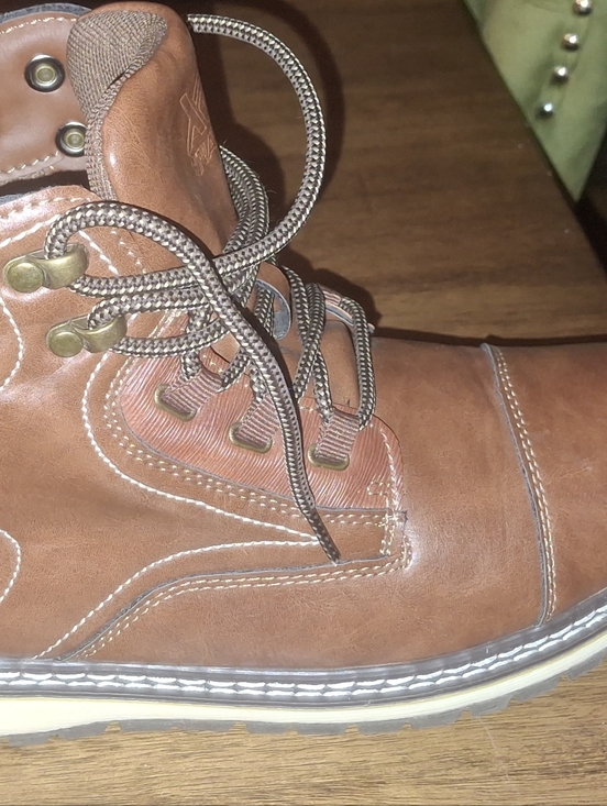 Men\'s Brown Lace-Up Work Boots with Cushioned Outsole main image 11